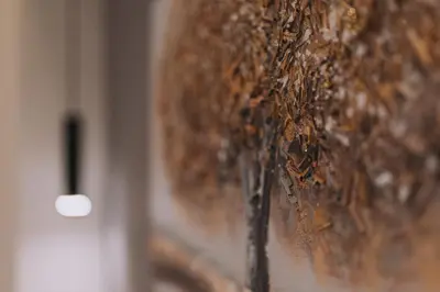 a close up of a wall covered in bees at Modern Urban Oasis with Private Plunge Pool in Piraeus