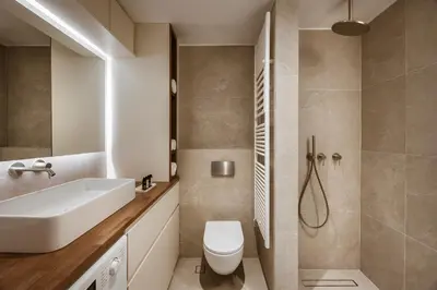 a bathroom with a white sink and a toilet at Likno Athens in Athens
