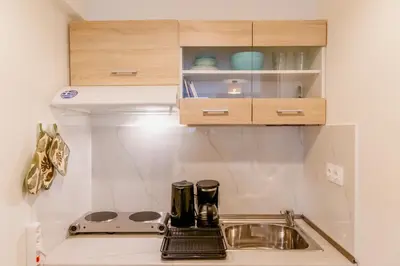 a kitchen with a sink and a counter top at Sweet greek memories C in Athens