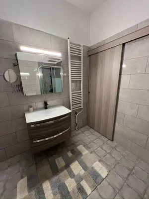 a bathroom with a sink and a mirror at Thissio Apartment by Life Houses in Athens