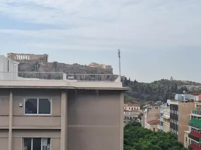 a view of the acropolis from a building at Athens Experience 2 in Athens