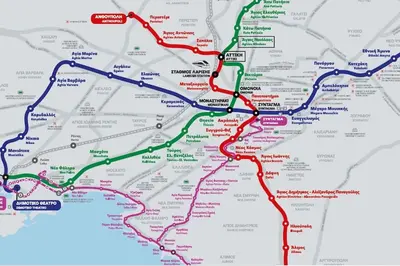 a map of the los angeles metro map at Quiet penthouse at 5th floor in Athens