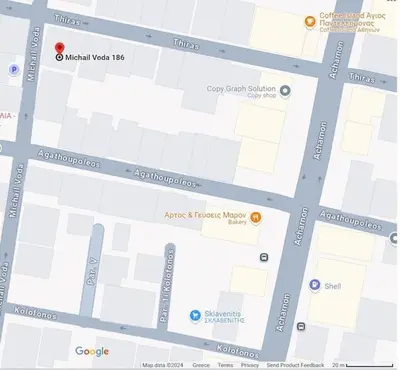 a map of the approximate location of the newark tennis court at Quiet penthouse at 5th floor in Athens
