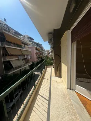 a balcony with a view of a building at Zografou centre apartment in Athens