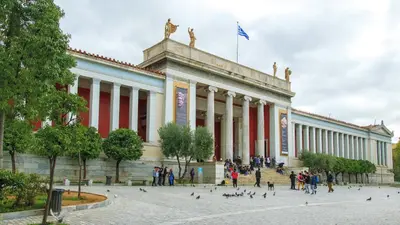 a group of people standing in front of a building at Alice Museum Retreat in Athens