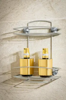 a metal shelf with four gold containers on it at Chic One-Bedroom retreat near Panathenaic Stadium in Athens