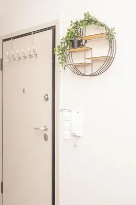 a door with a potted plant next to it at P24 by SpitiSou in Athens