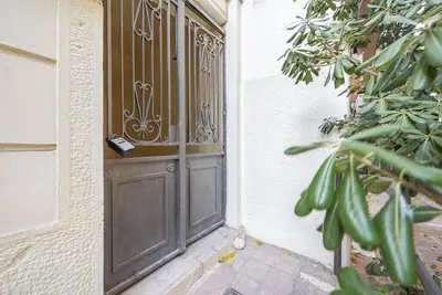 a door with a phone sitting on top of it at zen-amazing, exarchia in Athens