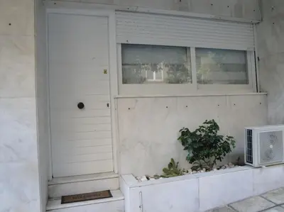 a building with a door and a window and a plant at Lux Studio Apartment at Kolonaki in Athens