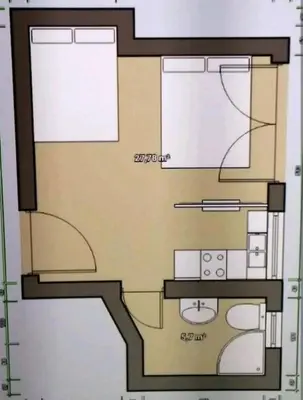 a drawing of a floor plan of a house at Έξυπνο στουντιο ημιυπόγειο στην Αθήνα με αυλή in Athens