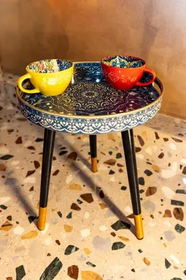 a table with three bowls on top of it at 1001 Nights - Low Celling Studio in downtown in Athens