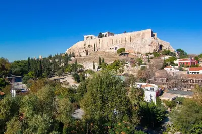 a castle perched on top of a mountain at Stunning Acropolis 2 bedroom Opulence in Athens