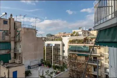 a view of a city with buildings at Acropolis Vista Retreat in Athens