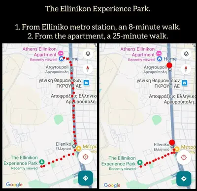a map of the elijah experience park at Athens Ellinikon Apartment in Athens