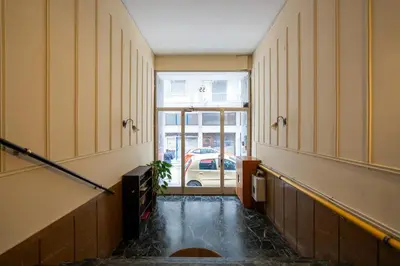 a room with a hallway with a hallway at Unique Urban Gem in Neapoli Exarcheia in Athens