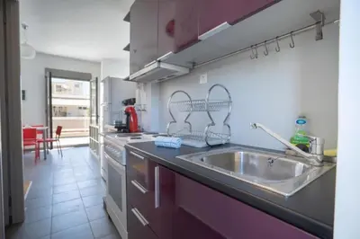 a kitchen with a sink and a counter top at The Best View !!! in Athens