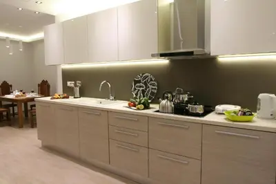 a kitchen with a sink and a counter top at Parthenonas in Athens