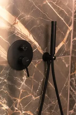 a black door knob on a stone wall at Athens Marbles-Classic suite in Athens