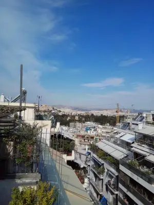 a view of a city from a building at Rooftop cozy loft in Athens