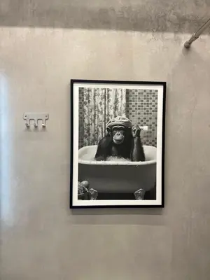 a picture of a monkey in a bath tub at Poseidon Suite Korai by Zeus Suites in Athens