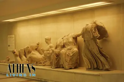 a statue in a museum with a statue of people at Classic Studio B1 - 3ppl in Athens