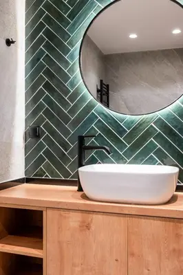 a bathroom with a sink and a mirror at Katia's Central 3Bdr 3Bthr Aprt in Athens