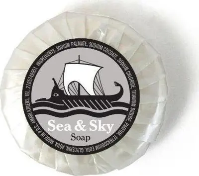 a package of sea and sky soap with a ship on it at Endless Blue Breathtaking View Apt 7fl 2&4ppl in Piraeus
