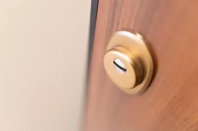 a brass door knob on a wooden door at Athens, a modern apartment in the historic center in Athens