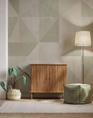 a living room with a lamp and a couch at Island Private Apartment in Athens