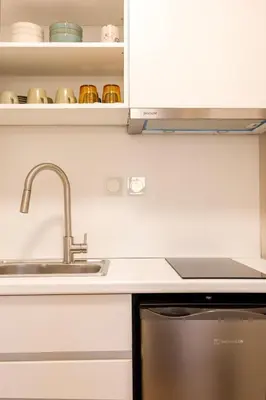 a kitchen with a sink and a dishwasher at A36 Gateway to Plaka 400m 2 Syntagma Sunny patio in Athens