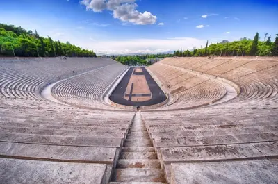 an amphitheater with steps in the middle at Luxury 3br Home at Hip Pangrati in Athens