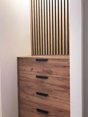 a wooden dresser with a wooden headboard and a drawer at Monastiraki 304 SuperHost Hub in Athens
