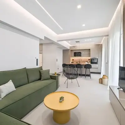 Acropolis view 2BD penthouse next to tram and port