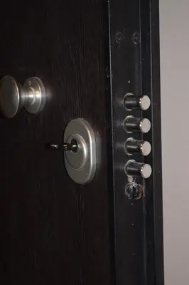 a close up of a door with a handle at Renovated City Center Studio in Athens