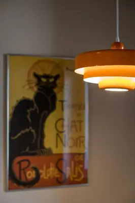 a picture of a poster of a cat on a wall at Acropolis 360 Residence,2 bedr in Athens