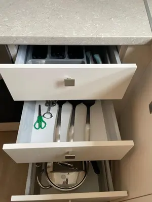 a kitchen drawer with scissors in it at Koukaki lovely stay in Athens