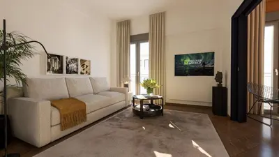 a living room with a couch and a table at Historic Elegance in Acropolis in Athens