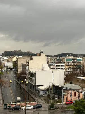 a view of a city with buildings and a street at Lucas apartment 3 in Athens
