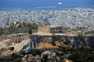 a view of the acropolis of athens from the acropolisasteryasteryastery at The Acropolis Penthouse in Athens