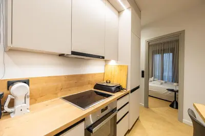 a kitchen with a sink and a toilet in a room at Rooms151 Smart Suite in the Center of Athens 1st floor-2S in Athens