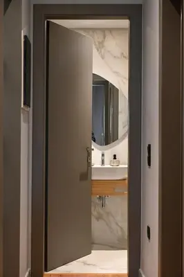 a bathroom with a sink and a mirror at New 2BR apt in Kallithea in Athens