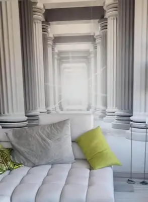 a white room with a couch with two pillows at Pythagoras Acropolis in Athens