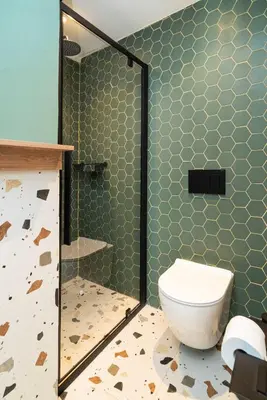 a bathroom with a toilet and a shower at Casa Arcobaleno Athens in Athens