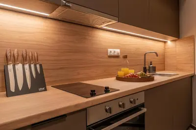 a kitchen with a sink and a counter top at Elegant Suite Syntagma A2 in Athens