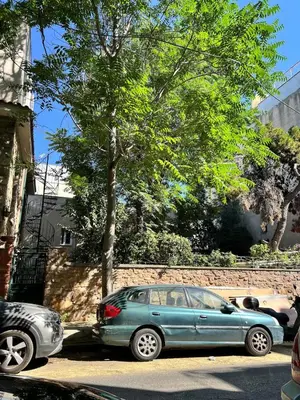 a green car parked on the side of a street at Stylish & Cozy 1 BR in Lycabetus in Athens