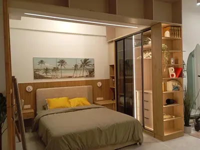 a bedroom with a bed with yellow pillows at Stylish & Cozy 1 BR in Lycabetus in Athens