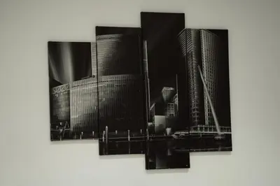 a black and white picture of some skyscrapers at Luxury 2 storey 2bedroom condo with Private Jacuzzi & patio - Athens in Athens