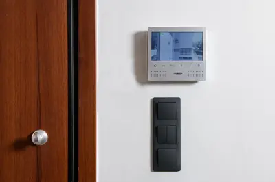a door with an electronic device on the wall at Glyfada Luxury Suite by First Class Properties in Athens