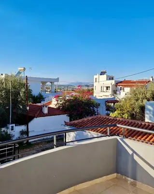 a view from the roof of a building at Pearl Villa and Apartment near Beach and Athens Airport in Porto Rafti
