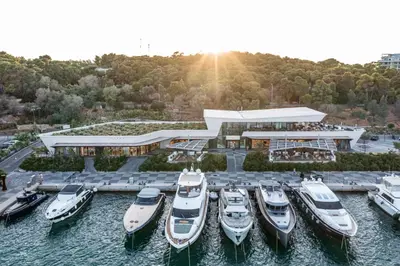 a group of boats are docked in a marina at Artistic & cozy ! Just 5' to seaside in Athens